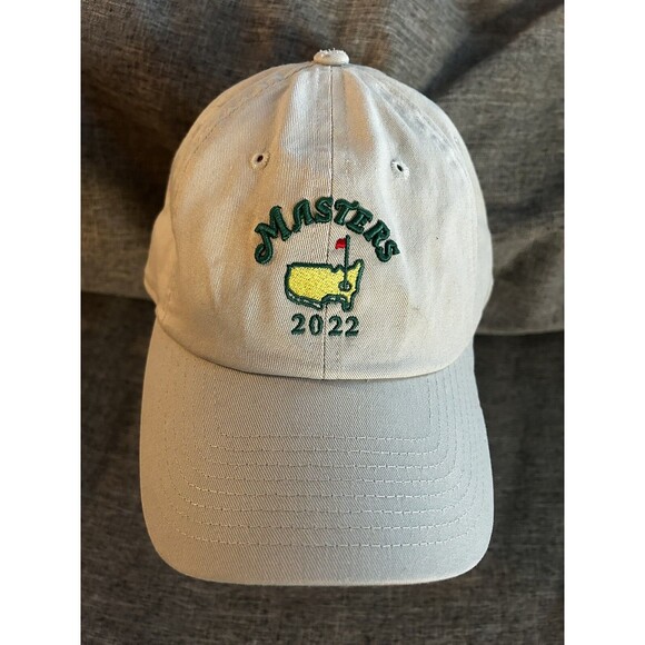 Masters Hat Cap Mens Strap Back White 2022 Logo Performance Golf Golfing Sports - Picture 1 of 6